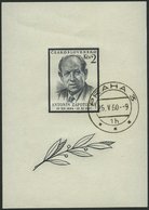 TSCHECHOSLOWAKEI Bl. 17II O, 1957, Block Zapotocky, Type II, Pracht, Mi. 80.- - Other & Unclassified