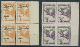 UNGARN 478/9 VB **, 1931, Graf Zeppelin In Randviererblocks, Pracht, Mi. 800.- - Other & Unclassified