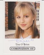 Authentic Signed Card / Autograph -  British Actress TINA O' BRIEN TV Series Coronation Street - Handtekening