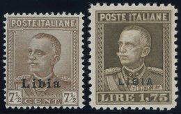 ITALIENISCH-LYBIEN 68,70A **, 1928, 71/2 Und 1.75 L. König Emanuel III, Gezähnt 11, 2 Postfrische Prachtwerte - Libya