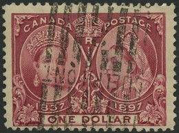 KANADA 49 O, 1897, 1 $ Lilarot, Dünne Stelle Sonst Pracht, Mi. 550.- - Canada