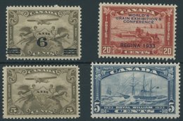 KANADA 127,169,173/4 **, 1928-33, 4 Verschiedene Postfrische Werte, Pracht - Canada