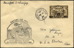KANADA 169 BRIEF, 11.12.1934, Erstflug BERESFORD LAKE-WINNIPEG, Prachtbrief, Müller 261a - Canada