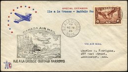 KANADA 196 BRIEF, 18.11.1936, Erstflug ILE A LA GROSSE-BUFFALO NARROWS, Prachtbrief, Müller 286 - Canada