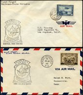 KANADA 169,211 BRIEF, 11.4.1942, Erstflug MONTREAL-TROIS-RIVIERES, 16.4.1942, Rückflug TROIS-RIVIERES-QUEBEC, 2 Prachtbr - Canada