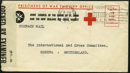 NEUFUNDLAND 1945, Vordruckbrief Der Rotkreuzgesellschaft Prisoners Of War Enquiry Office Nach Genf, Mit Verschlussstreif - 1857-1861