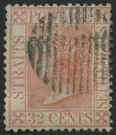 MALAIISCHE STAATEN - STRA 17 O, 1867, 32 C. Blaßrot, Pracht, Mi. 100.- - Straits Settlements