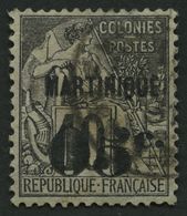 MARTINIQUE 8 O, 1891, 05 C. Auf 10 C. Schwarz Auf Lila, Pracht, Signiert Köhler, Mi. 70.- - Andere & Zonder Classificatie