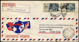 MEXIKO 30.10.1952, KLM-Erstflug MEXIKO-AMSTERDAM, Leichte Bedarfsspuren, Prachtbrief - Mexique