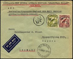 NEUGUINEA 114,119 BRIEF, 19.3.1938, Erstflug RABAUL-BRISBANE-SYDNEY, Der Brief Wurde In Finchhafen (Neuguinea) Aufgegebe - Papua Nuova Guinea