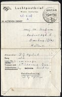 NIEDERLÄNDISCH-INDIEN 1948, K2 VELDPOST-SOERABAJA/2/1948 Auf Luft-Feldpost-Vordruckbrief IN ACTIEVEN DIENST, Pracht - Netherlands Indies
