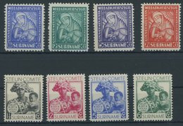 SURINAM 143-46,166-69 **, 1928, Gouverneur Van Heemstra Stiftung Und Steun-Kommitee, Postfrisch, 2 Prachtsätze - Suriname