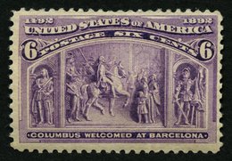 USA 78 **, Scott 235, 1893, 6 C. Columbus-Weltausstellung, Postfrisch, Feinst (kleine Knitter), $ 160 - Gebruikt