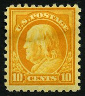 USA 232K *, Scott 472, 1916, 10 C. Franklin, Ohne Wz., Gezähnt L 10, Falzrest, Pracht, $ 100 - Gebruikt