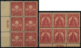 USA 317A,318 **, Scott 654/5, 1929, 2 C. Edison Und Sullivan, Je In Postfrischen Sechserblock Mit Plattennummer, Pracht, - Usati