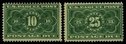 PAKET-PORTOMARKEN PP 4/5 *, Scott JQ 4/5, 1912, 10 Und 25 C. U.S. Parcel Post Postage Due, Falzreste, 2 Prachtwerte, $ 1 - Andere & Zonder Classificatie