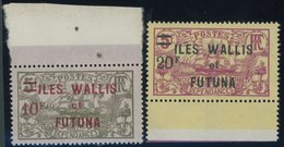 WALLIS- UND FUTUNA-INSELN 39/40 **, 1924, 10 Fr. Auf 5 Fr. Und 20 Fr. Auf 5 Fr. Iles Wallis Et Futuna, Postfrisch, 2 Pra - Unused Stamps