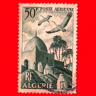 ALGERIA - Usato - 1949 - Moschea E Gole Di El Kantara - Cicogne Bianche Sopra Il Minareto - 50 P. Aerea - Airmail