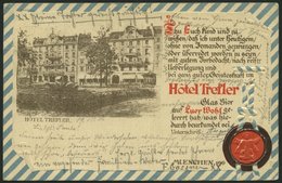 DEUTSCHLAND ETC. MÜNCHEN, Werbekarte Vom Hotel Trefler, Karte Von 1901, Gebraucht - Andere & Zonder Classificatie