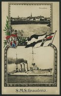 ALTE POSTKARTEN - SCHIFFE KAISERL. MARINE BIS 1918 S.M.S. GRAUDENZ, Eine Marine-Feldpostkarte - Krieg