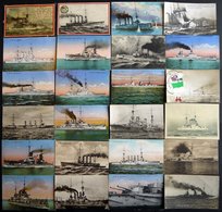 ALTE POSTKARTEN - SCHIFFE KAISERL. MARINE BIS 1918 Kriegsschiffe, Interessante Sammlung Von 54 Karten, Teils Sehr Selten - Oorlog