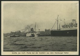 ALTE POSTKARTEN - SCHIFFE Schiffe Der K D F.-Flotte Bei Der Ausfahrt Aus Dem Hamburger Hafen, Karte Von 1937 - Autres & Non Classés