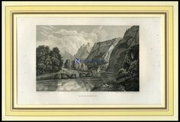 BRONNEN, Gesamtansicht, Stahlstich Von Mayer/Eifsner Um 1840 - Lithografieën