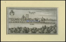 BRUNSRODE, Gesamtansicht, Kupferstich Von Merian Um 1645 - Lithografieën