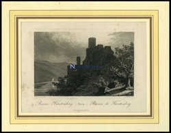 FÜRSTENBERG, Teilansicht Mit Ruine, Stahlstich Von Dielmann/Hofer Um 1840 - Lithografieën