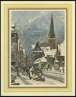 HAMBURG: Partie Aus Der Steinstraße, Kolorierter Holzstich Von Bartels Von 1881 - Lithografieën