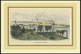 HADERSLEBEN: An Der Förde, Kolorierter Holzstich Von G. Schönleber Von 1881 - Lithografieën