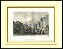 WIEN: Der Hof In Wien Mit Hübscher Personenstaffage Im Vordergrund, Stahlstich Von Schönfeld/Willmann, 1840 - Lithographies