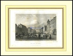 WIEN: Der Hof In Wien Mit Hübscher Personenstaffage Im Vordergrund, Stahlstich Von Schönfeld/Willmann, 1840 - Lithografieën