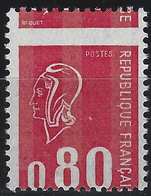 Marianne De Becquet N°1809**  0.80c Rouge Variété De Piquage Décalé TTB Signé Calves - Unused Stamps