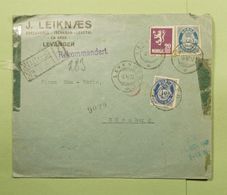 1922 Registered Cover Norway Levanger J. Leiknæs  To Germany Nurnberg Nuremberg - Briefe U. Dokumente