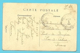 Kaart (verzonden FECAMP) Stempel PMB Op 8/10/16 Naar Pas-de-Calais - Belgische Armee