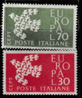 1961 MINT STAMPS SET  ON EUROPA FROM ITALY /COMMON DESIGN - DOVE ,WITH 19 DOVES SYMBOLIZING 19 MEMBER NATIONS - 1961