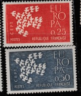 1961 MINT STAMPS SET  ON EUROPA FROM FRANCE /COMMON DESIGN - DOVE ,WITH 19 DOVES SYMBOLIZING 19 MEMBER NATIONS - 1961