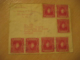 SAN SALVADOR 1949 To Leeds England 7 Stamp Cancel Cover EL SALVADOR - El Salvador