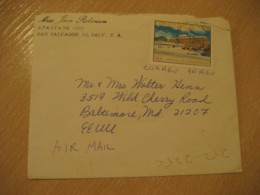 SAN SALVADOR 1972 To Baltimore USA Hospital Stamp Cancel Air Mail Cover EL SALVADOR - El Salvador