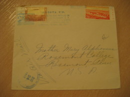 SANTA ANA 1955 To Rosemont USA 2 Stamp Congreso Eucaristico Cancel Air Mail Cover EL SALVADOR - El Salvador