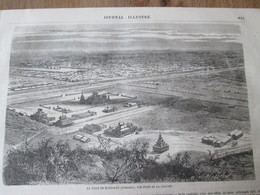 Gravure 1864   BIRMANIE    LA VILLE DE MANDALAY  Vue De La Colline  HILLS VIEW - Myanmar (Burma)