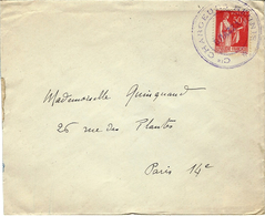 1934- Enveloppe Affr. 50 C  Oblit  CHARGEURS REUNIS / BRAZZA   Pour La France - Maritime Post