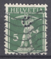 HELVETIA 1909: Mi 113 / YT 136, O PERFIN- FREE SHIPPING ABOVE 10 EURO - Gezähnt (perforiert)