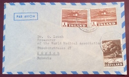 Iceland 1948 HEKLA VOLCANO On 1951 Air Mail Cover > Schweiz (Island Islande Brief Lettre - Storia Postale