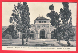 CPA-  JERUSALEM - Ann.1910 -Mosquée EL ASKA **Animation ** 2 SCANS*_Ref.014* - Palestina