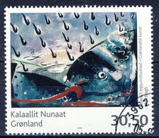 +D3211. Greenland 2008. Painting : Fishes. Michel 508. Cancelled - Gebraucht