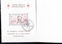 MONACO-1978 -SOUVENIR SHEET Obl  8/11/1978 HOMMAGE HENRY DUNANT FOUNDER RED CROSS INLTL-EN HOMMAGE A HENRY DUNANT FONDAT - Otros & Sin Clasificación