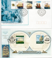 CANADA-AUSTRALIA, émission Conjointe Voiliers Polly Woodside & Marco Polo,transportant Emigrants Canadiens En Australie - Commemorative Covers