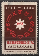 Delcampe - Astrology Horoscope 1938 Hungary CINDERELLA VIGNETTE LABEL Samum Altesse Cigarette Paper Cigar Box Industry - Astrologie